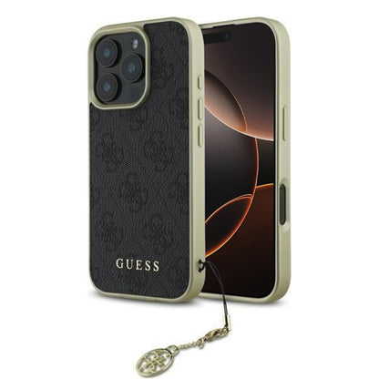 Skyddsfodral för Apple iPhone 16 Pro, Guess, 4G Charm, Svart