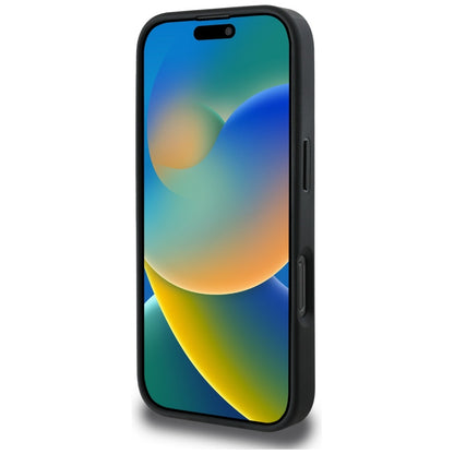 Skyddsfodral för Apple iPhone 16 Pro, Guess, 4G Grained Roses Big Logo, Svart