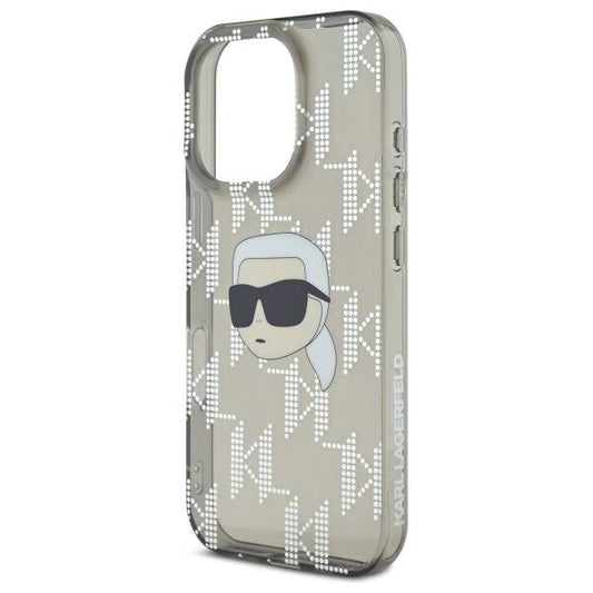 Case for Apple iPhone 16 Pro, Karl Lagerfeld, IML Luxury Electroplated Karl's Head, Black