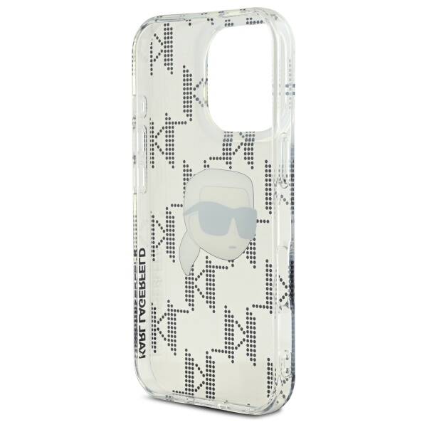 Fodral för Apple iPhone 16 Pro, Karl Lagerfeld, IML Luxury Electroplated Karl's Head, Transparent