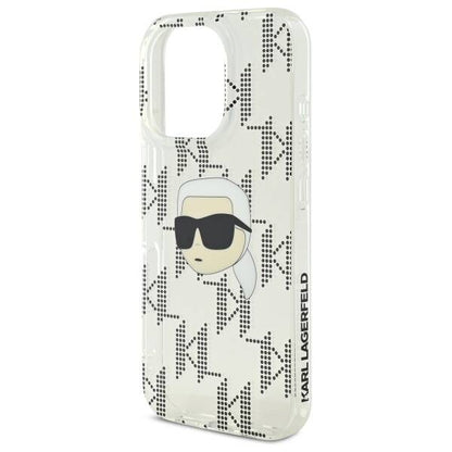 Fodral för Apple iPhone 16 Pro, Karl Lagerfeld, IML Luxury Electroplated Karl's Head, Transparent