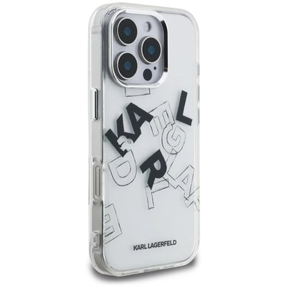 Skyddsfodral för Apple iPhone 16 Pro, Karl Lagerfeld, IML Sketched Graphic Logo, Transparent