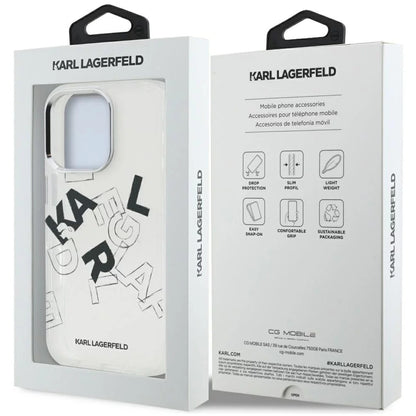 Skyddsfodral för Apple iPhone 16 Pro, Karl Lagerfeld, IML Sketched Graphic Logo, Transparent