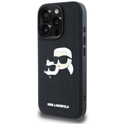 Skyddsfodral för Apple iPhone 16 Pro Max, Karl Lagerfeld, 3D Rubber Karl & Choupette, Svart