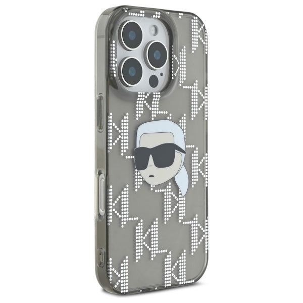 Fodral för Apple iPhone 16 Pro Max, Karl Lagerfeld, IML Luxury Electroplated Karl's Head, Svart