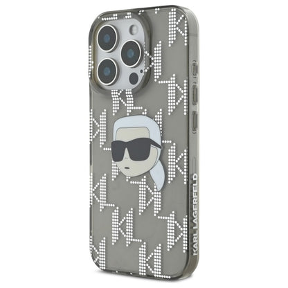 Fodral för Apple iPhone 16 Pro Max, Karl Lagerfeld, IML Luxury Electroplated Karl's Head, Svart