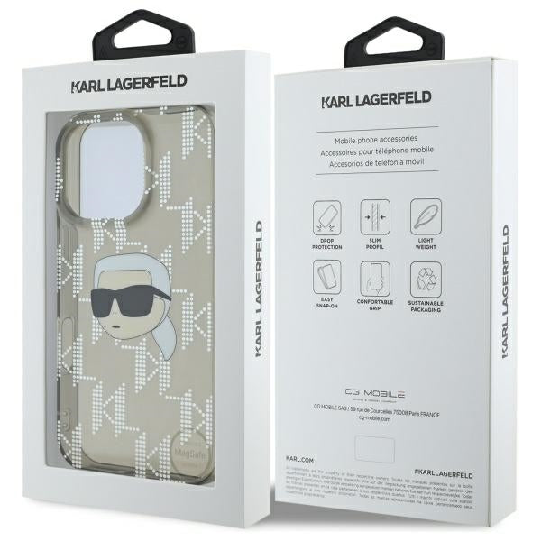 Fodral för Apple iPhone 16 Pro Max, Karl Lagerfeld, IML Luxury Electroplated Karl's Head, Svart