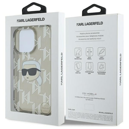 Fodral för Apple iPhone 16 Pro Max, Karl Lagerfeld, IML Luxury Electroplated Karl's Head, Svart