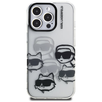 Fodral för Apple iPhone 16 Pro Max, Karl Lagerfeld, IML Luxury Multi Head Pattern, Transparent