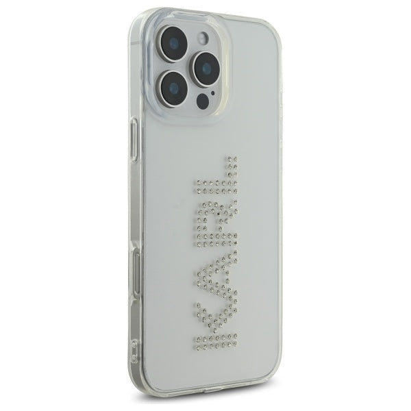 Skal för Apple iPhone 16 Pro Max, Karl Lagerfeld, IML Rhinestones Transparent Logo, Transparent