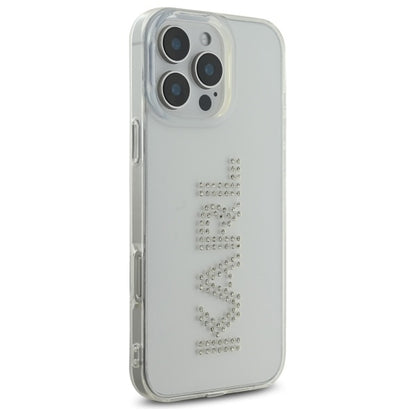 Skal för Apple iPhone 16 Pro Max, Karl Lagerfeld, IML Rhinestones Transparent Logo, Transparent