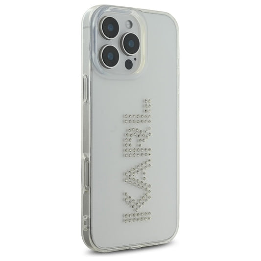 Skal för Apple iPhone 16 Pro Max, Karl Lagerfeld, IML Rhinestones Transparent Logo, Transparent