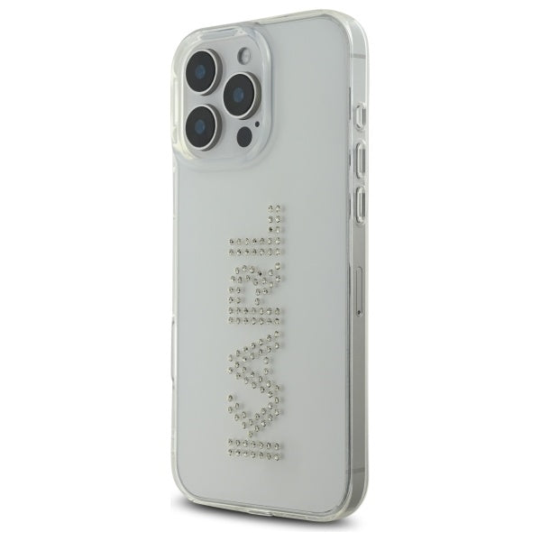Skal för Apple iPhone 16 Pro Max, Karl Lagerfeld, IML Rhinestones Transparent Logo, Transparent