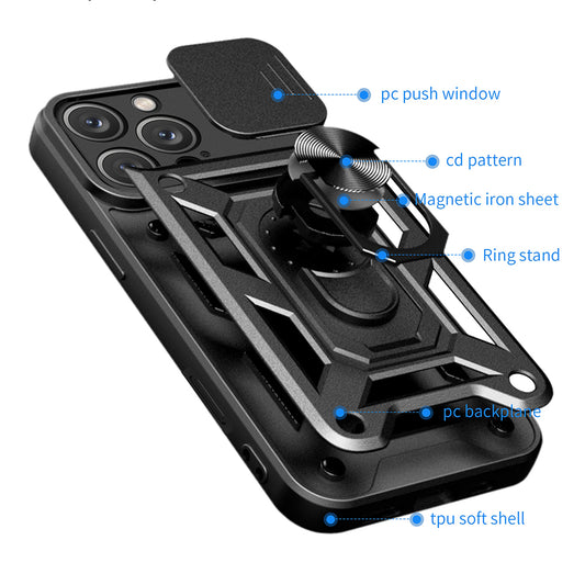 Fodral för Apple iPhone 16 Pro Max, Techsuit, CamShield, Svart
