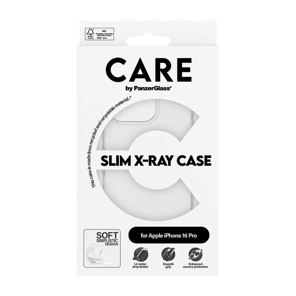 Skyddsfodral för Apple iPhone 16 Pro, PanzerGlass, Fashionable Care, Transparent