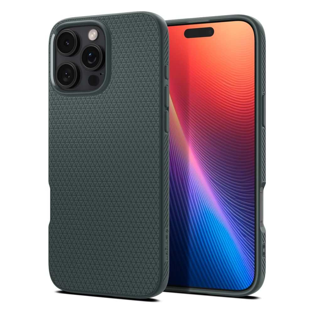Skyddsfodral för Apple iPhone 16 Pro, Spigen, Liquid Air, Grön ACS08119