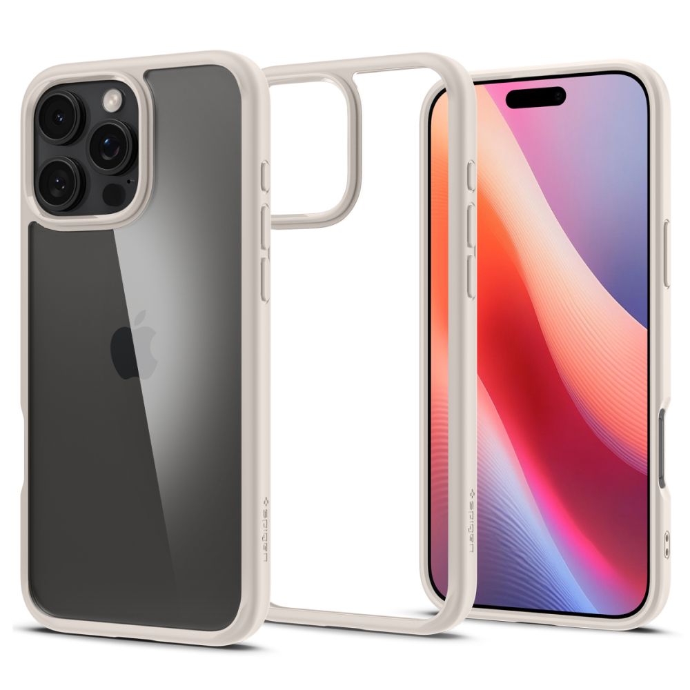Skyddsfodral för Apple iPhone 16 Pro, Spigen, Ultra Hybrid, Beige ACS08127