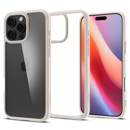 Skyddsfodral för Apple iPhone 16 Pro, Spigen, Ultra Hybrid, Beige ACS08127