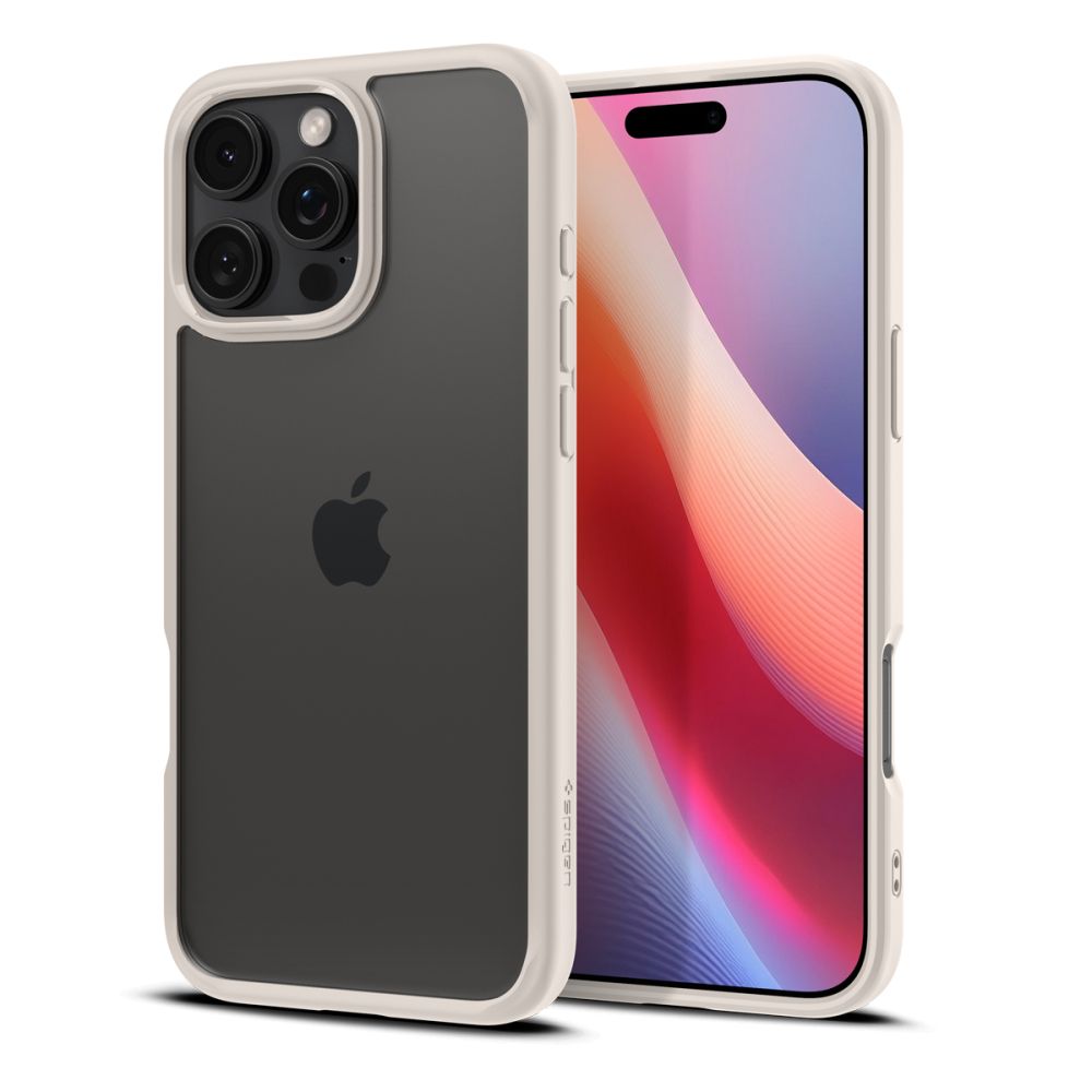 Skyddsfodral för Apple iPhone 16 Pro, Spigen, Ultra Hybrid, Beige ACS08127