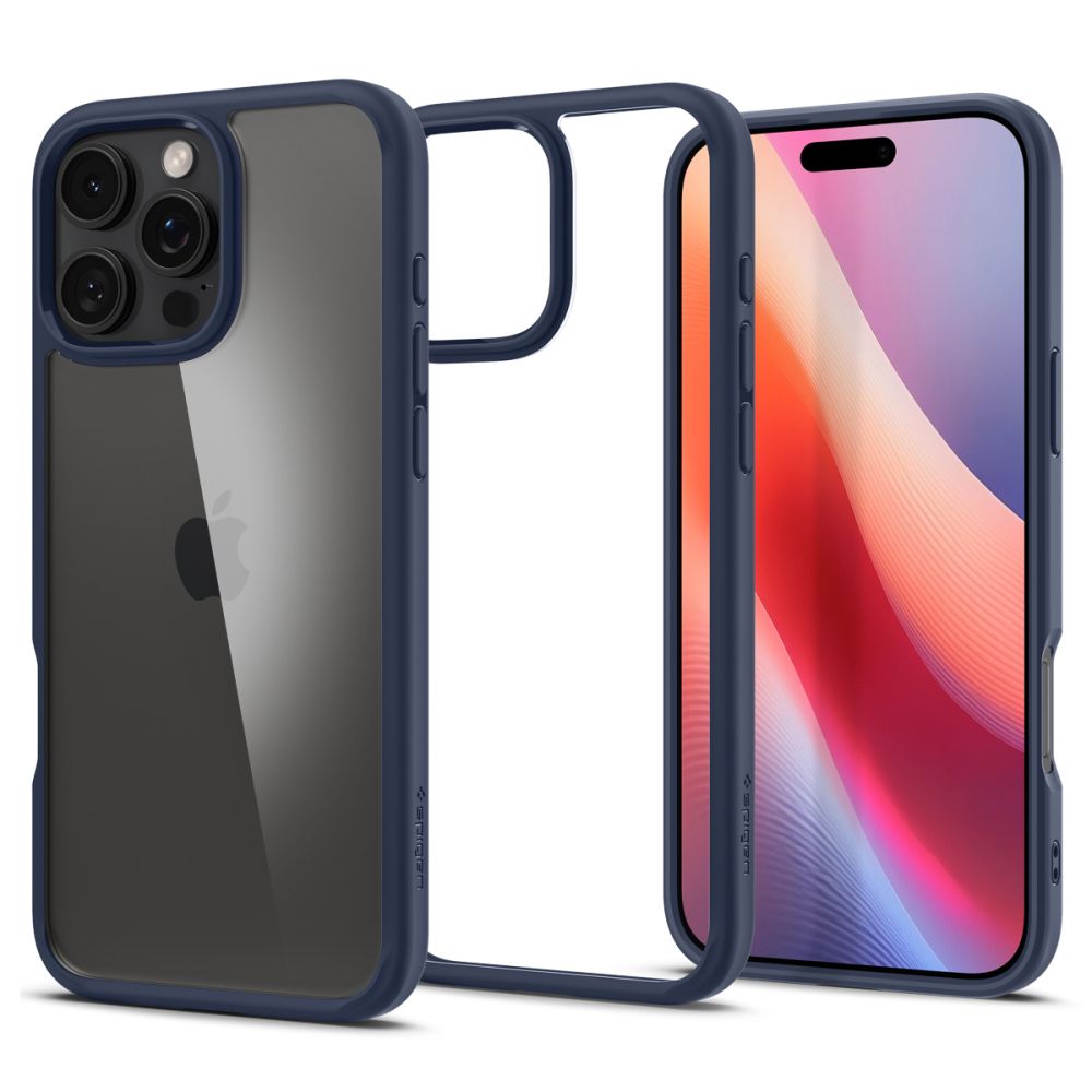 Skyddsfodral för Apple iPhone 16 Pro, Spigen, Ultra Hybrid, Marinblå ACS08126