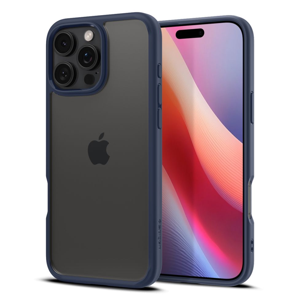 Skyddsfodral för Apple iPhone 16 Pro, Spigen, Ultra Hybrid, Marinblå ACS08126