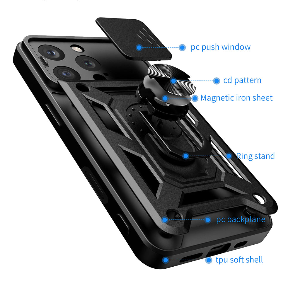 Fodral för Apple iPhone 16 Pro, Techsuit, CamShield, Rosa