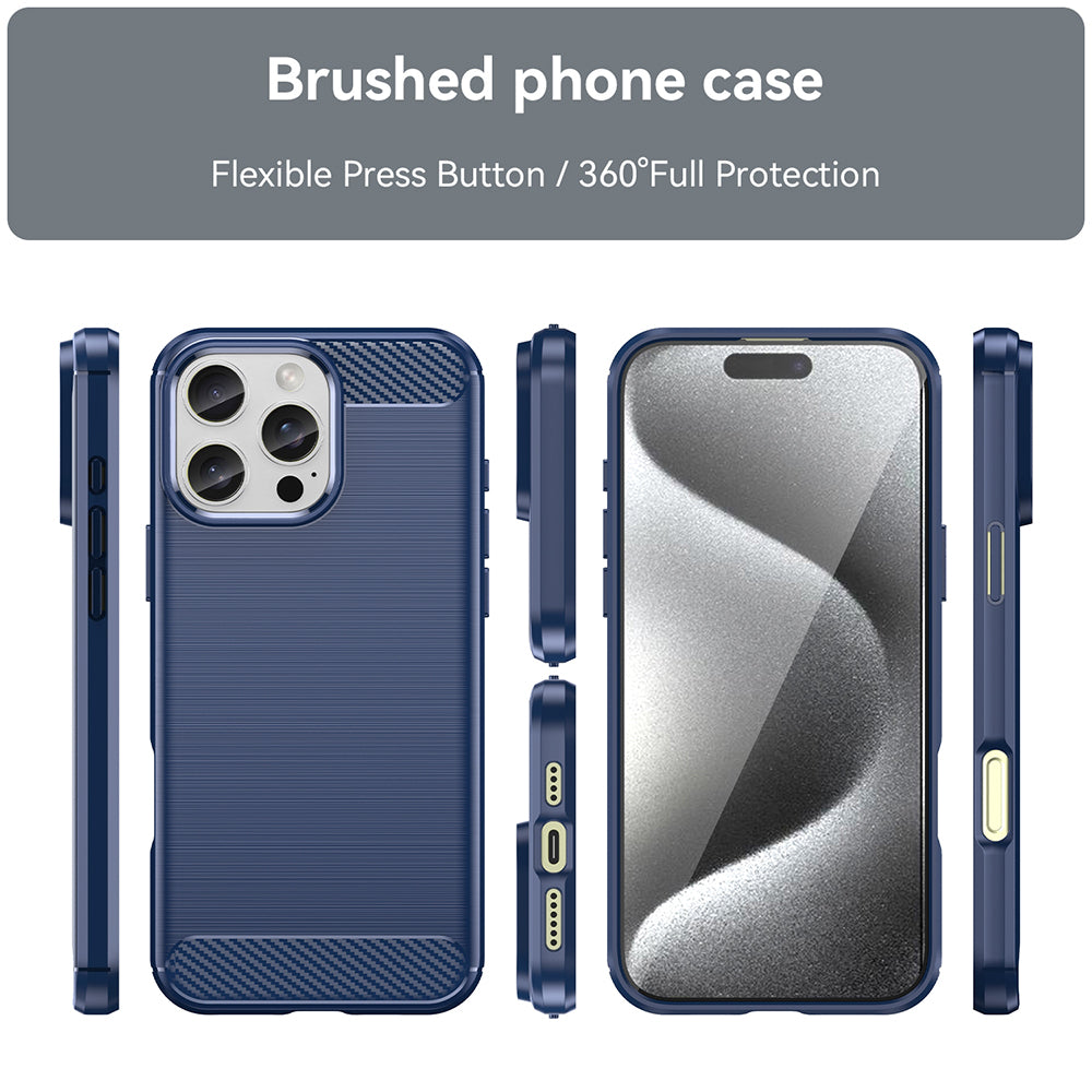 Fodral för Apple iPhone 16 Pro, Techsuit, Kolfiber, Blå