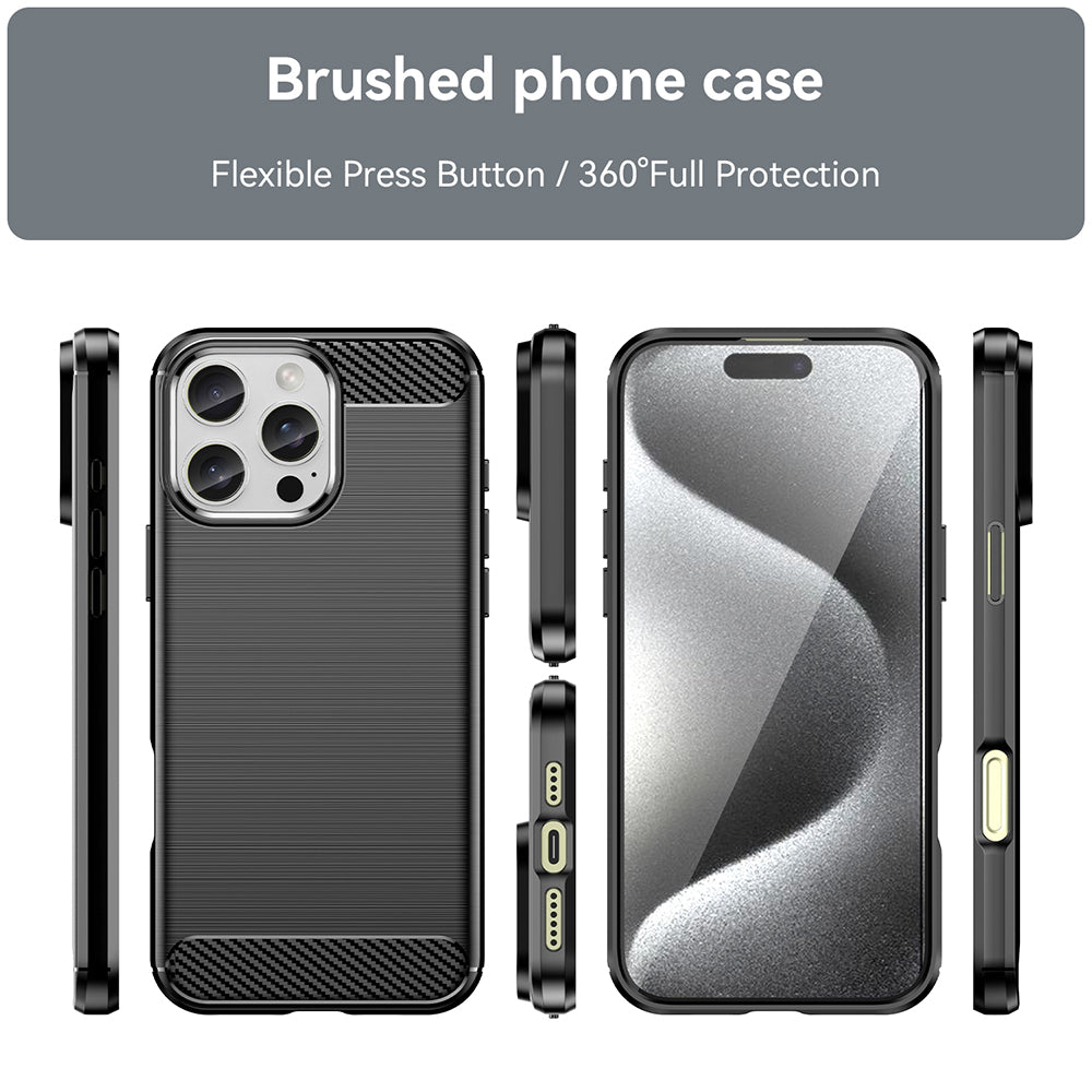 Fodral för Apple iPhone 16 Pro, Techsuit, Kolfiber, Svart