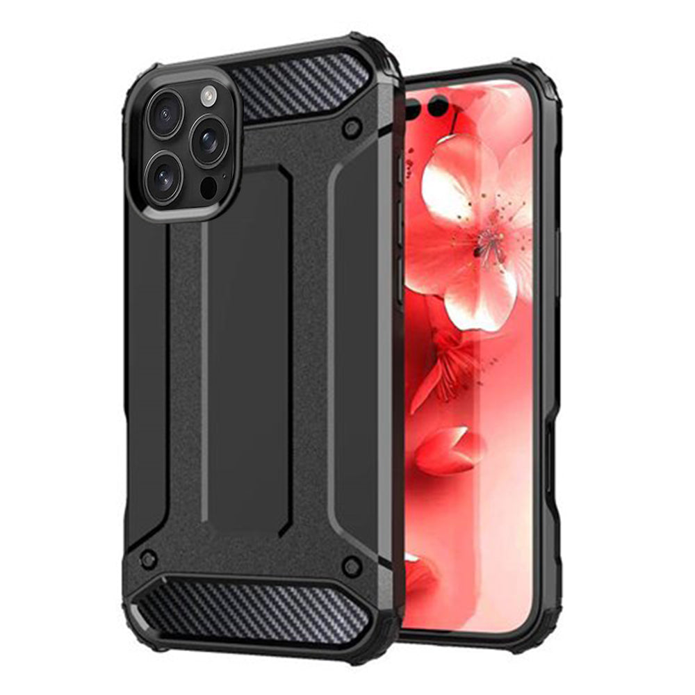 Fodral för Apple iPhone 16 Pro, Techsuit, Hybrid Armor, Svart