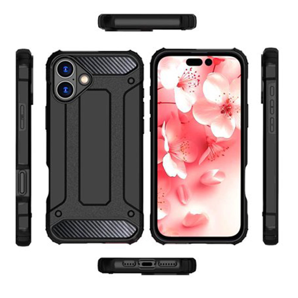 Fodral för Apple iPhone 16 Pro, Techsuit, Hybrid Armor, Svart