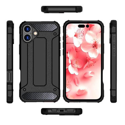 Fodral för Apple iPhone 16 Pro, Techsuit, Hybrid Armor, Svart