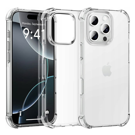 Fodral för Apple iPhone 16 Pro, Techsuit, Stötsäker Klar (Stor linsöppning), Transparent