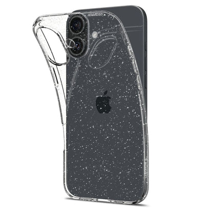 Fodral för Apple iPhone 16, Spigen, Liquid Crystal Glitter, Transparent ACS08192