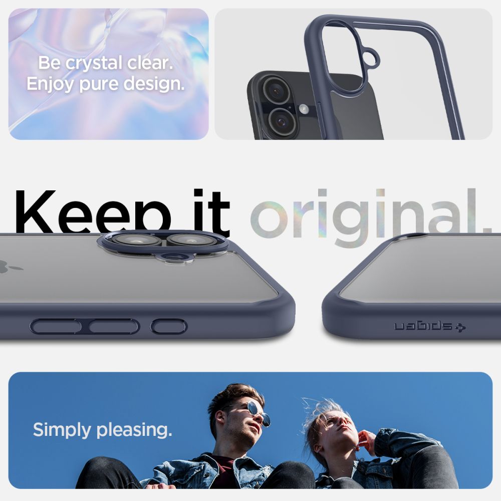 Skyddsfodral för Apple iPhone 16, Spigen, Ultra Hybrid, Marinblå