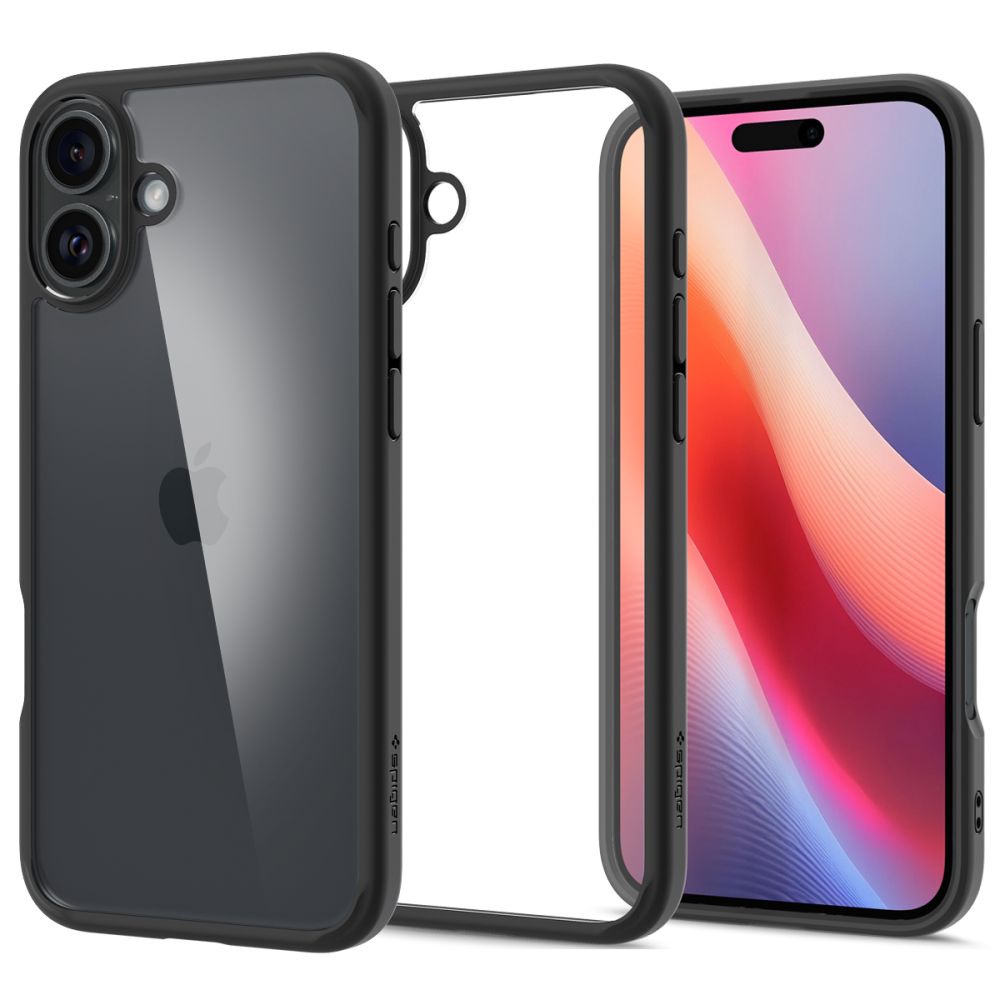 Skyddsfodral för Apple iPhone 16, Spigen, Ultra Hybrid, Mattsvart ACS08201