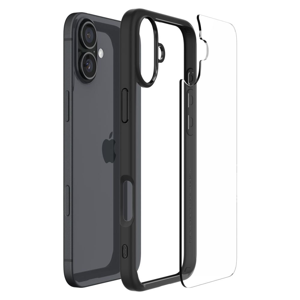 Skyddsfodral för Apple iPhone 16, Spigen, Ultra Hybrid, Mattsvart ACS08201