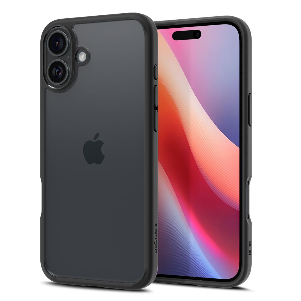 Skyddsfodral för Apple iPhone 16, Spigen, Ultra Hybrid, Mattsvart ACS08201