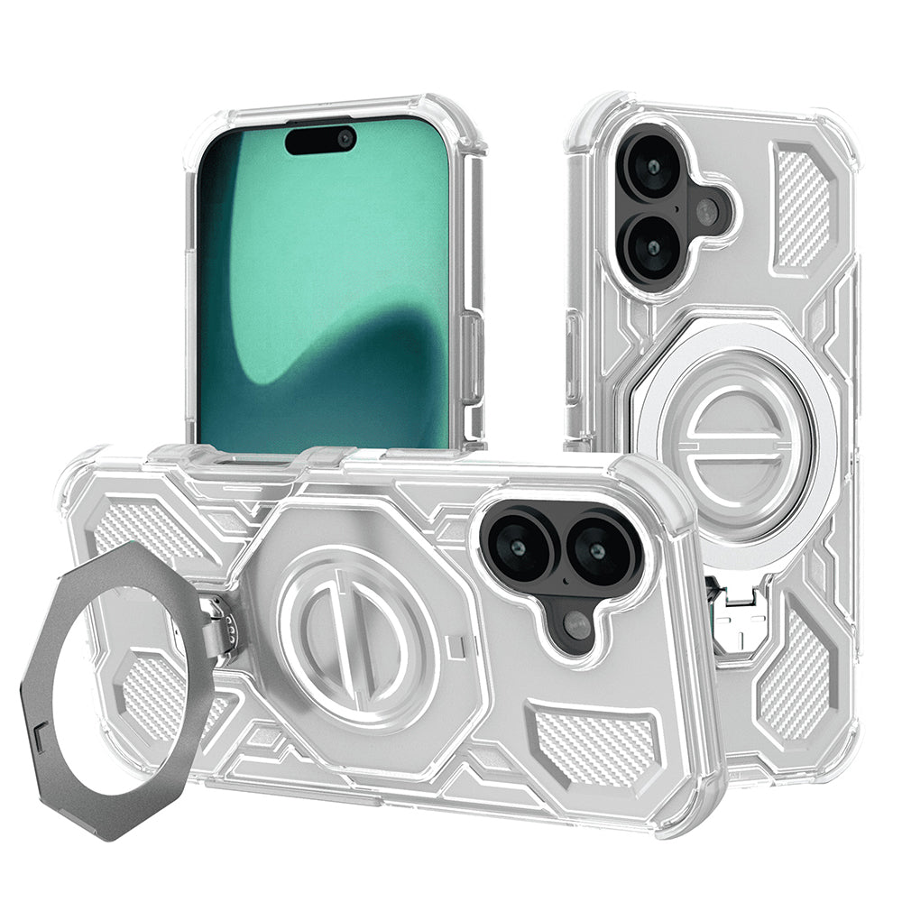 Fodral för Apple iPhone 16, Techsuit, Carbon Shield Pro, Vit
