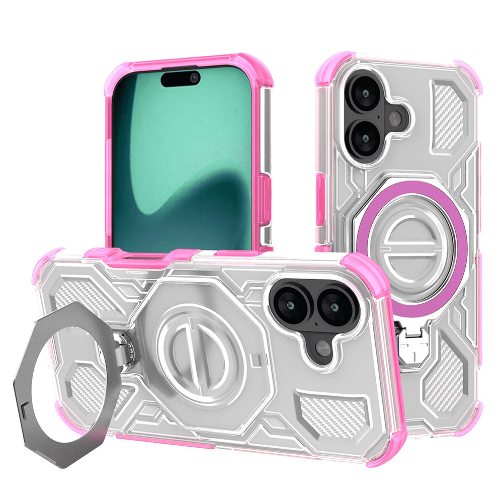Fodral för Apple iPhone 16, Techsuit, Carbon Shield Pro, Rosa