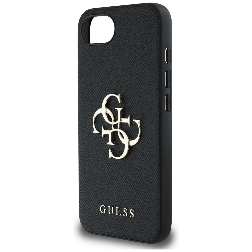 Fodral för Apple iPhone 16e, Guess, 4G Grained Big and Classic Logo, Svart