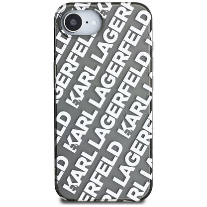 Skyddsfodral för Apple iPhone 16e, Karl Lagerfeld, IML Luxury Silver Fullover Logo, Silver