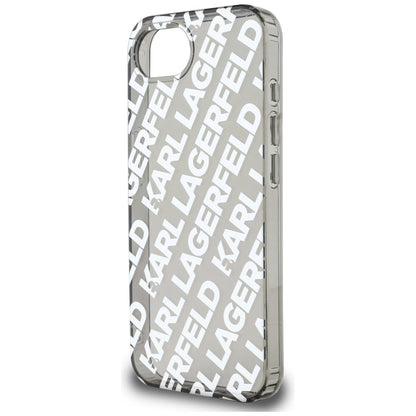 Skyddsfodral för Apple iPhone 16e, Karl Lagerfeld, IML Luxury Silver Fullover Logo, Silver