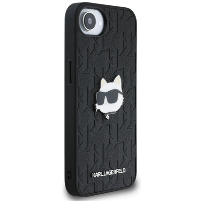 Fodral för Apple iPhone 16e, Karl Lagerfeld, Monogram Choupette's Head, Svart