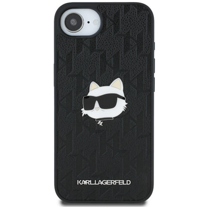 Fodral för Apple iPhone 16e, Karl Lagerfeld, Monogram Choupette's Head, Svart