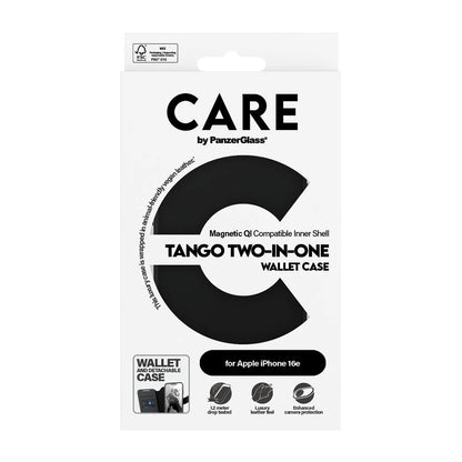Fodral för Apple iPhone 16e, PanzerGlass, Care Feature Tango Two-in-One, Svart