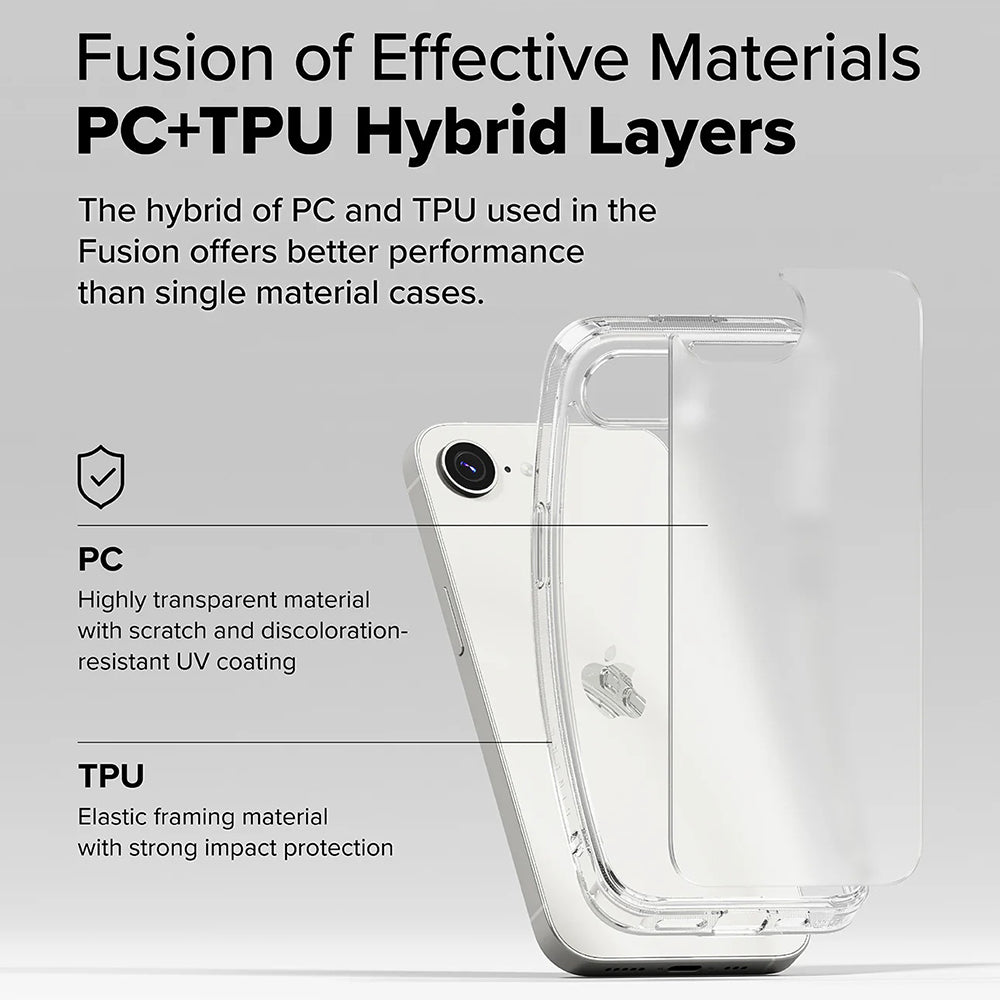 Fodral för Apple iPhone 17e / 16e, Ringke, Fusion, Matt Transparent