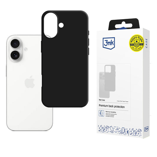Skyddsfodral för Apple iPhone 17, 3MK, Matt, Svart