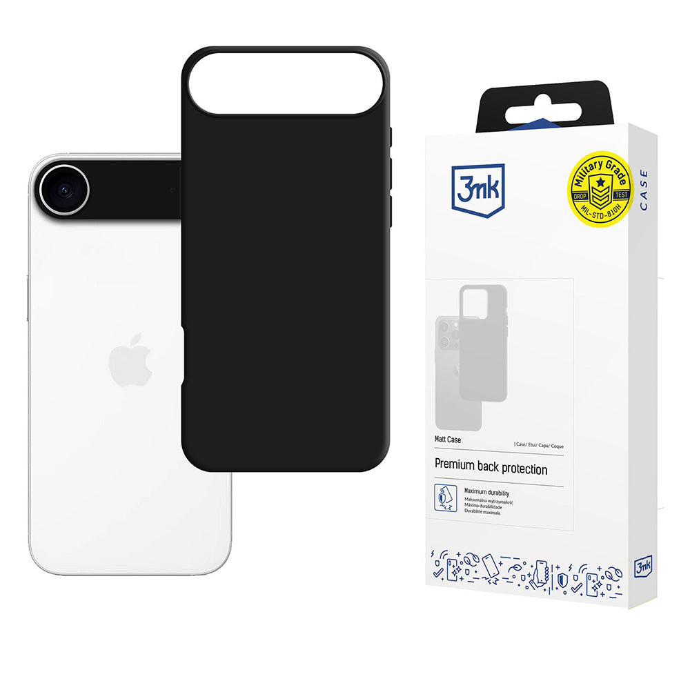Skyddsfodral för Apple iPhone 17 Air, 3MK, Matt, Svart