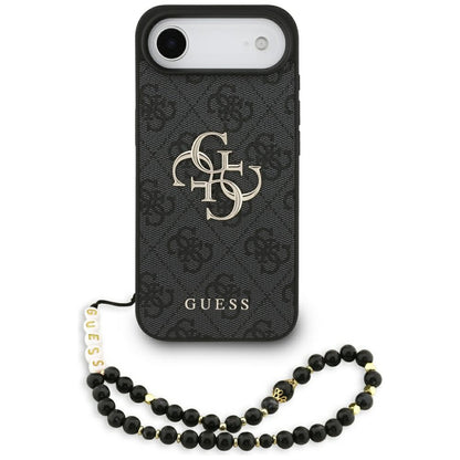 Skyddsfodral för Apple iPhone 17 Air, Guess, 4G Classic Logo med rem, Svart