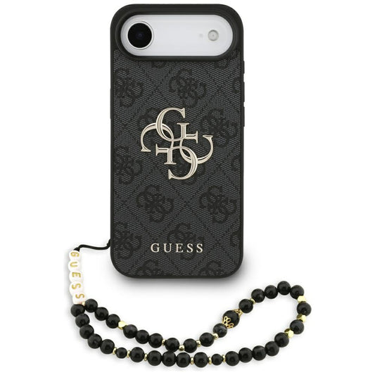 Skyddsfodral för Apple iPhone 17 Air, Guess, 4G Classic Logo med rem, Svart